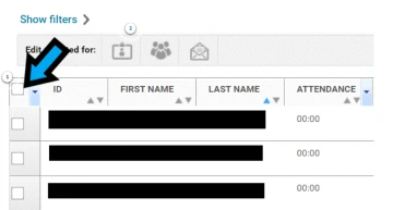 example of roster with the Select All button highlighted 