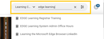 Search bar shown on the EDGE Learning homepage 